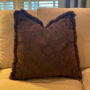 Brown Patterned Throw Pillows Set of 2